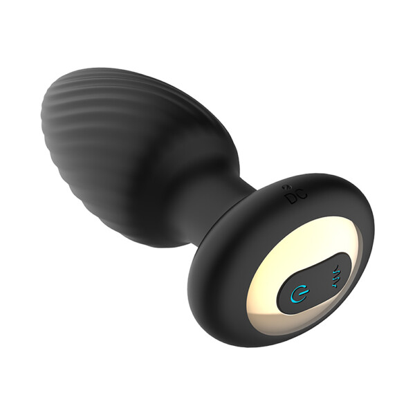 Full Rotation Vibrating Butt Plug with Wireless Remote Control - Black - Image 8