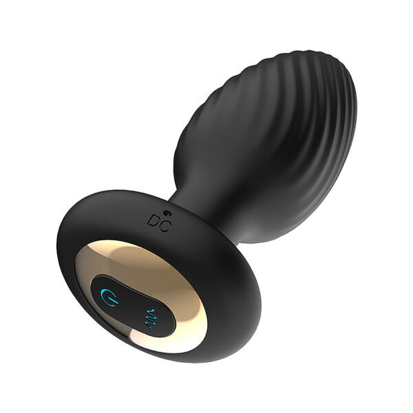 Full Rotation Vibrating Butt Plug with Wireless Remote Control - Black - Image 9