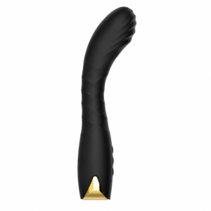 Curved black vibrator with gold base