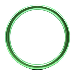 Electric Green Striped High-Polish Stainless Steel Cock Ring Cock Band - 2"