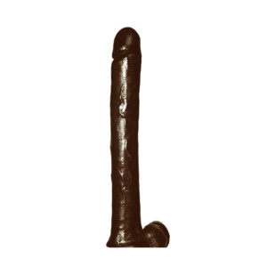 Ignite Exxxtreme Lifelike Dildo with Balls 16" - BROWN