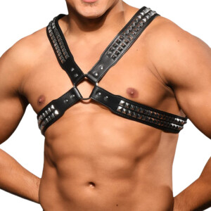 Iron Horse Elite BDSM Men's Studded Chest Harness