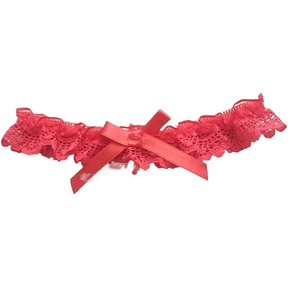 Red Lace Garter with Satin Bow