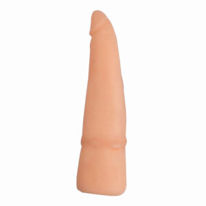 Toy finger sleeve, skin tone color.