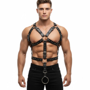 Men's BDSM Full Body Harness - Black - One Size Fits Most