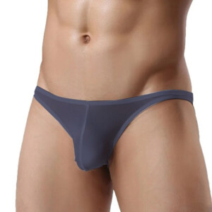 Men's Sheer Transparent Low Cut Thong - Navy Blue - Large