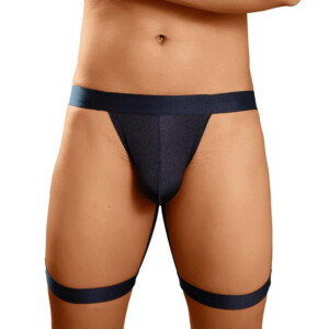 Men's Strappy Body Cage Jock Strap Thong - Black - Large