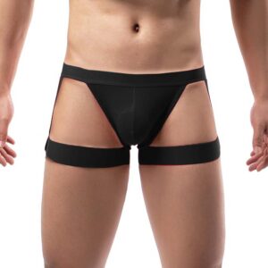 Black men's lingerie with straps.
