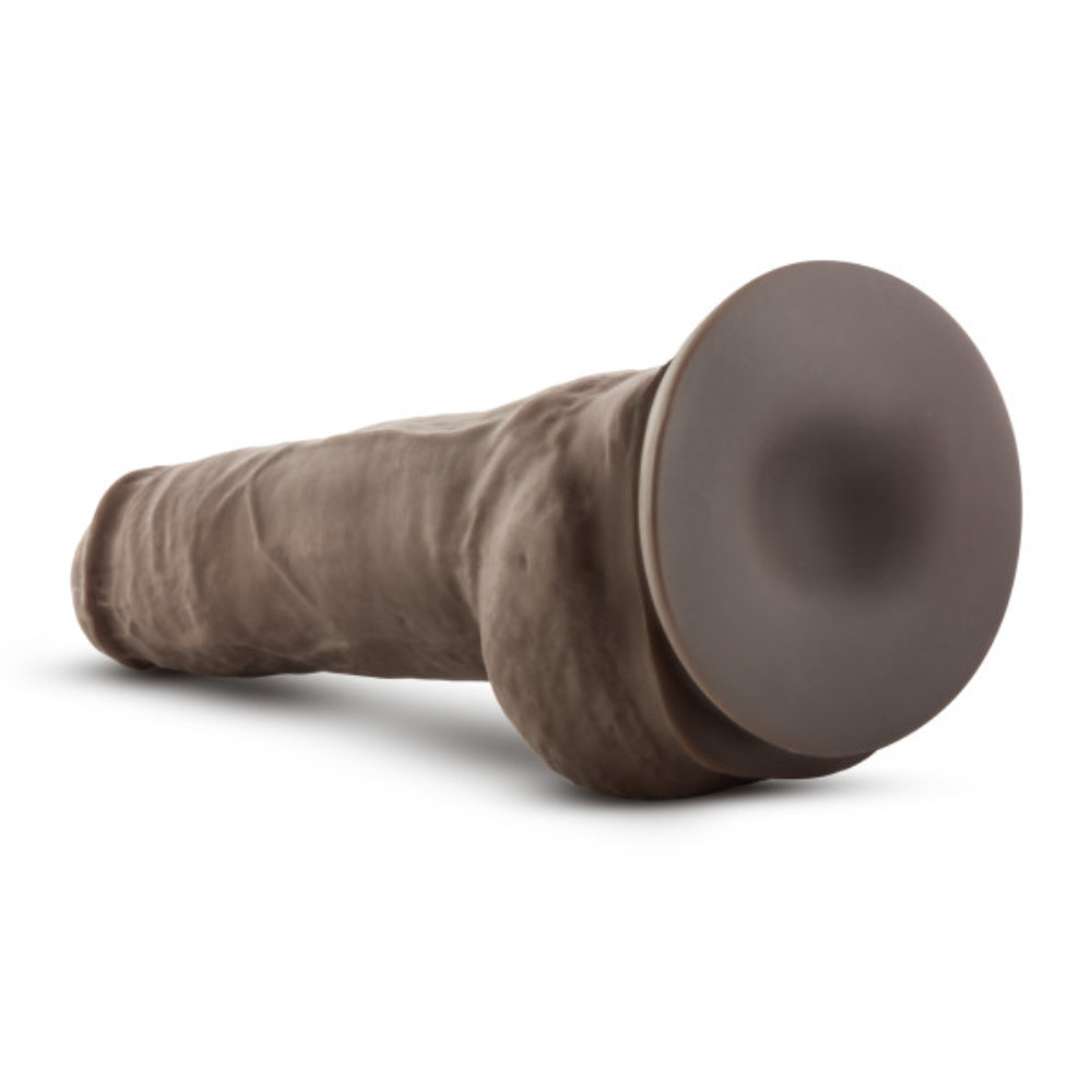 Real Feel Sensations Chocolate Charm 9" Unisex Dildo with Suction Cup & Balls - Image 3