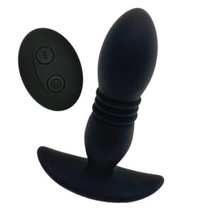 Supersonic Vibrating Butt Plug with Remote Control - Black