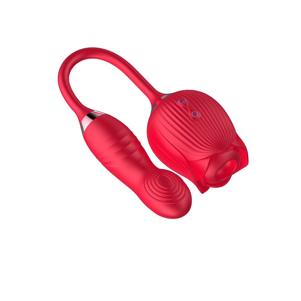 red rose vibrator Sucking and Vibrating Silicone Rose Vibrator