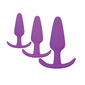 Supreme Silicone Anal Plug 3 Piece Set - Purple