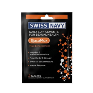 Swiss Navy EjacuMax supplement packaging.