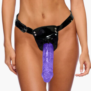 Top Cat Pleasure Strap On Set with BDSM Harness and Jelly Dildo - Purple