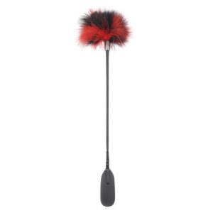 Elite BDSM Black & Red Feather Tickler with Riding Crop