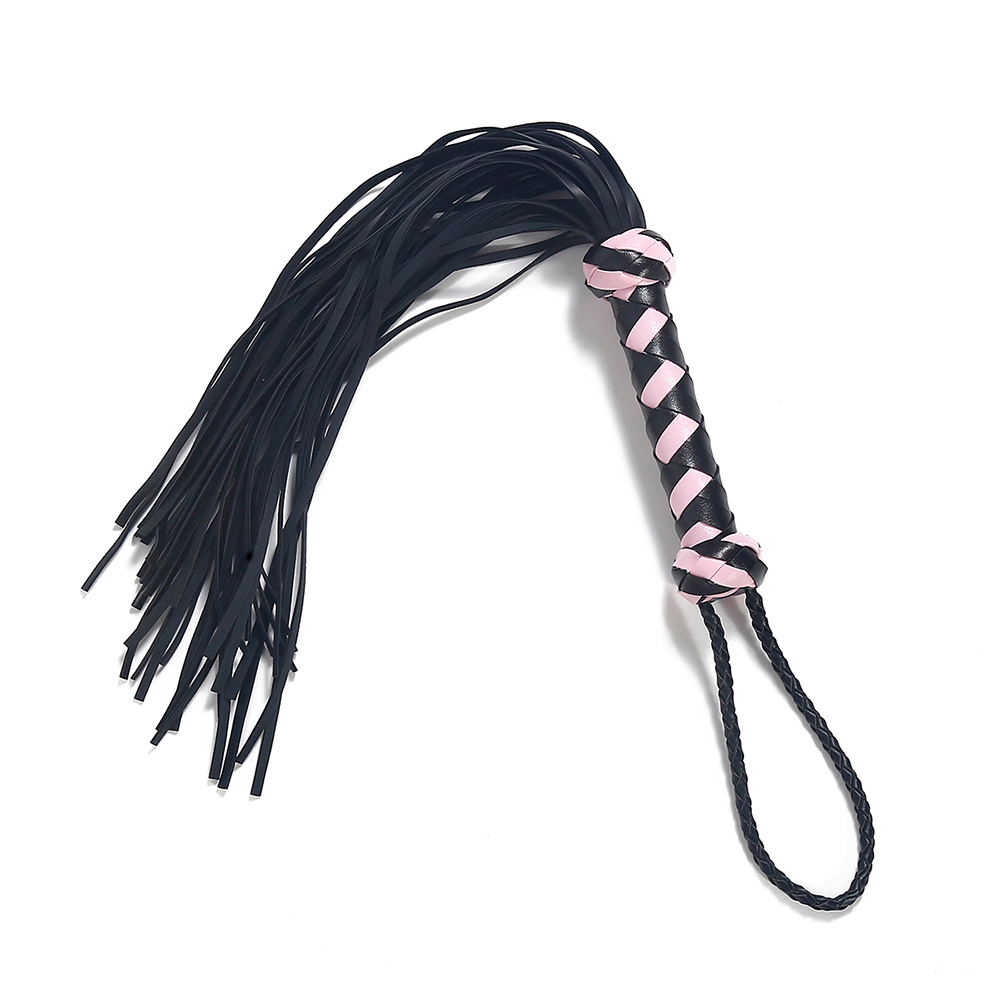 Elite BDSM Braided Flogger with Pink & Black Handle - Romantic Depot