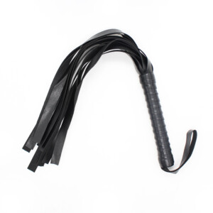 Elite BDSM Thick Strand Leather Flogger - Black