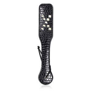 Elite BDSM "X Marks the Spot" Faux Snake Skin Paddle with Studs