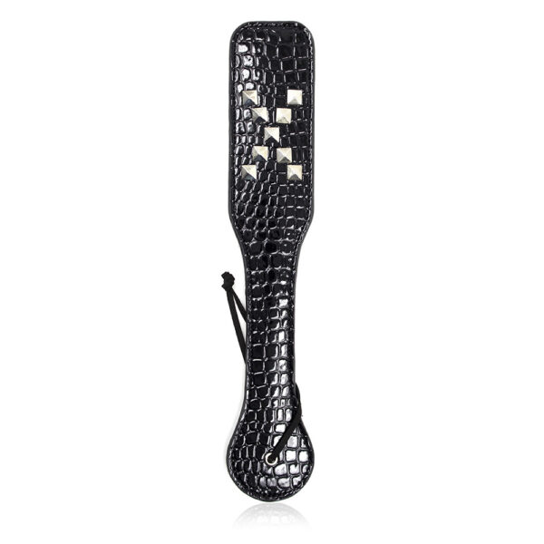 Elite BDSM "X Marks the Spot" Faux Snake Skin Paddle with Studs
