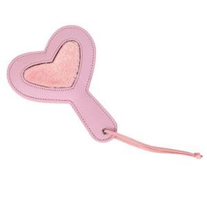 Elite BDSM Heart Shaped Spanking Paddle with Soft Suede Center - Pink