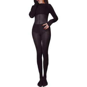 Midnight Noir High-Neck Full Bodystocking - OS