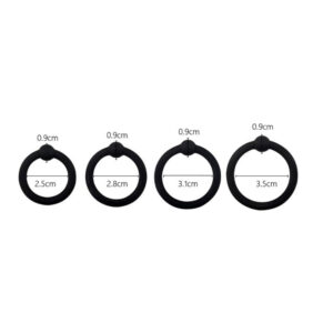 Elite Extra Hard Cock Rings with Pleasure Bead Pack of 4 - Black