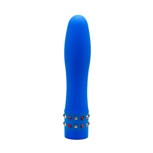 Blue Swirl Twisty Treat Bejeweled Multi Speed Bullet Vibe - Blue