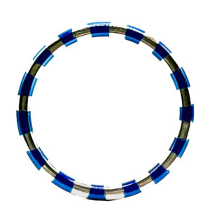 Blue Candy Striped High-Polish Stainless Steel Cock Ring Cock Band - 2"