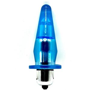 Blue Sapphire Vibrating Butt Plug with Removable Bullet Vibrator