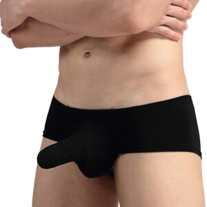 Men's Hip Hugger Briefs with Cock Pouch - Black - Medium