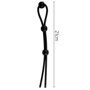 Elite Lasso Double Loop Adjustable Cock Ring - Black