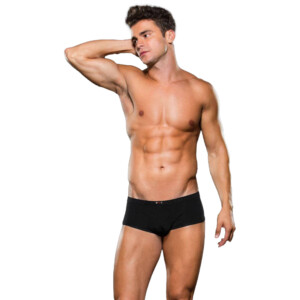 Envy Microfiber Waffle Trunk Brief Underwear for Men - Black - S/M