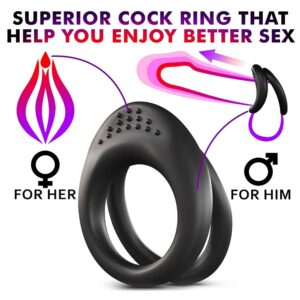 Elite Edge Grip Cock Ring with Pleasure Nubs - Black