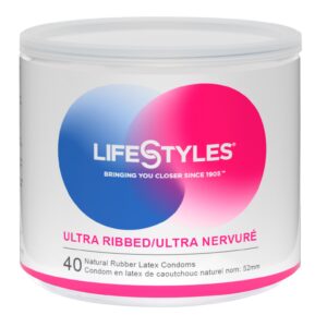Lifestyles Ultra Ribbed Condoms Mega 40 Pack