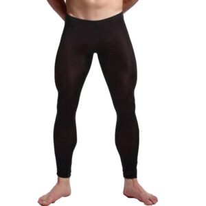 Men's Sheer Transparent Leggings - Black - Large