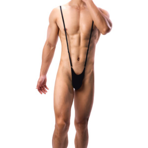 Men's Sexy Adjustable Slingshot Mankini Thong - Black - OS