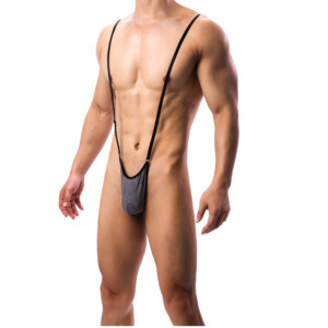 Men's Sexy Adjustable Slingshot Mankini Thong - Grey - OS