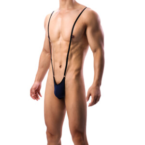 Men's Sexy Adjustable Slingshot Mankini Thong - Navy Blue - OS