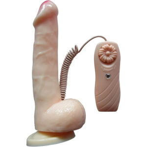 Mr. Delicious 8" Lifelike Vibrating Dildo with Remote Control - Light Beige