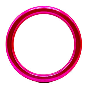 Neon Pink High-Polish Stainless Steel Cock Ring - 1 1/2"