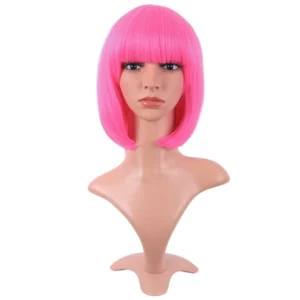 VIP Short Bob with Sexy Bangs Wig - Pink