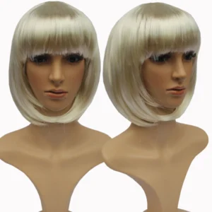 VIP Short Bob with Sexy Bangs Wig - Platinum Blonde