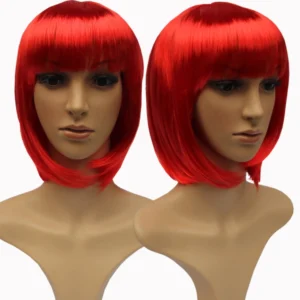 VIP Short Bob with Sexy Bangs Wig - Fire Engine Red