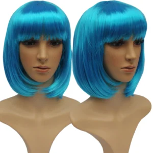 VIP Short Bob with Sexy Bangs Wig - Teal Blue
