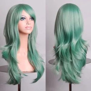 VIP Sexy Long Layered Hair with Side Bangs Wig - Seafoam Green