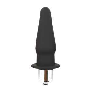 Vibrating Butt Plug Silicone Anal Trainer - Black