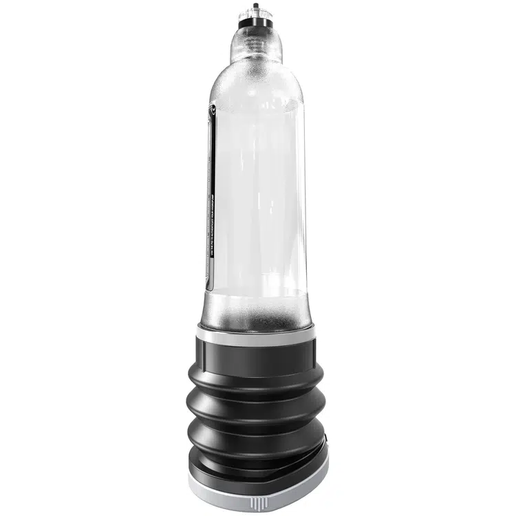 Clear vacuum erection device with black accordion-style base