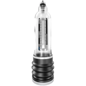 Transparent male enhancement pump with measurement gauge