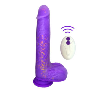 8″ Feels So Real Remote Control Thrusting Dildo - Purple