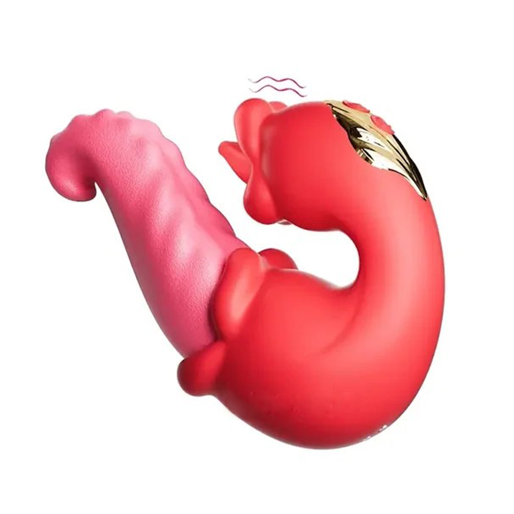 cherry sex doll Elite Silicone Dual Orgasmic Creature Licker - Cherry Red - Romantic Depot